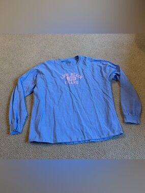 Blue 84 Light Blue Long Sleeve Tee with Pink 'Long Beach Island' Logo
